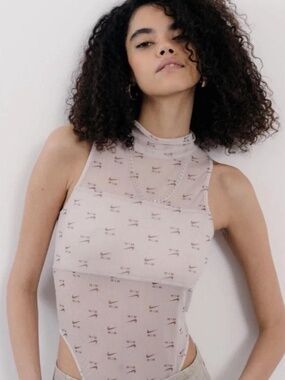 Women's Nike Air Printed Mock-Neck Bodysuit
